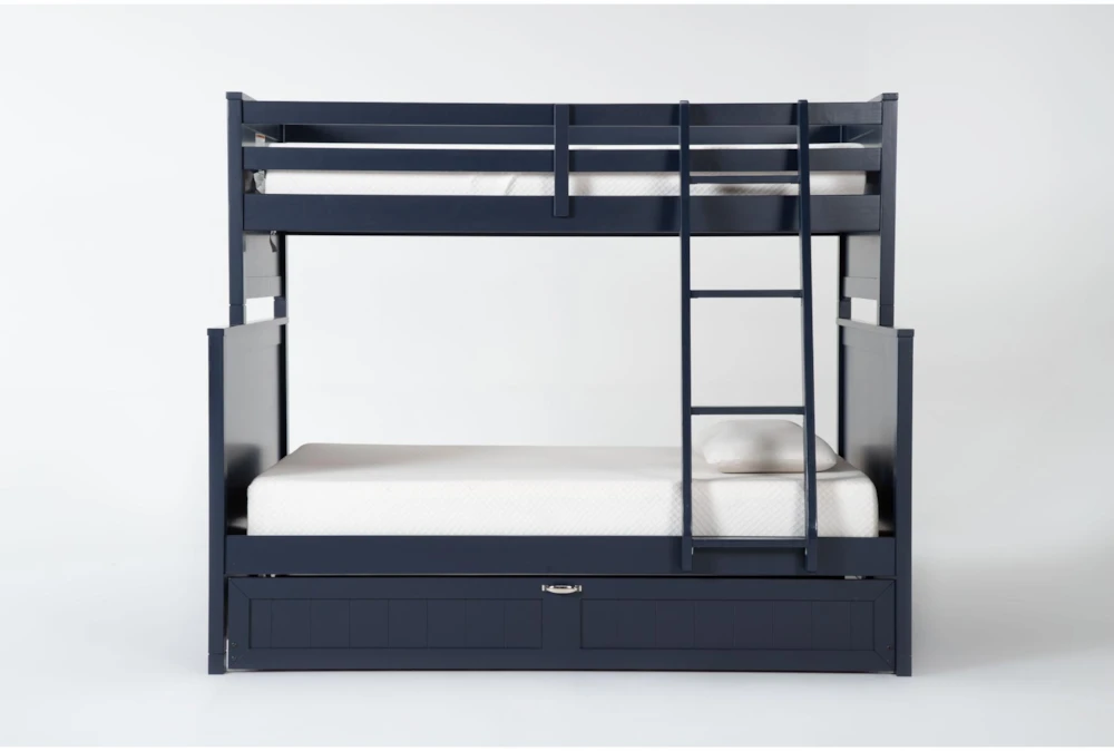 Luca Blue Twin Over Full Bunk Bed With Trundle