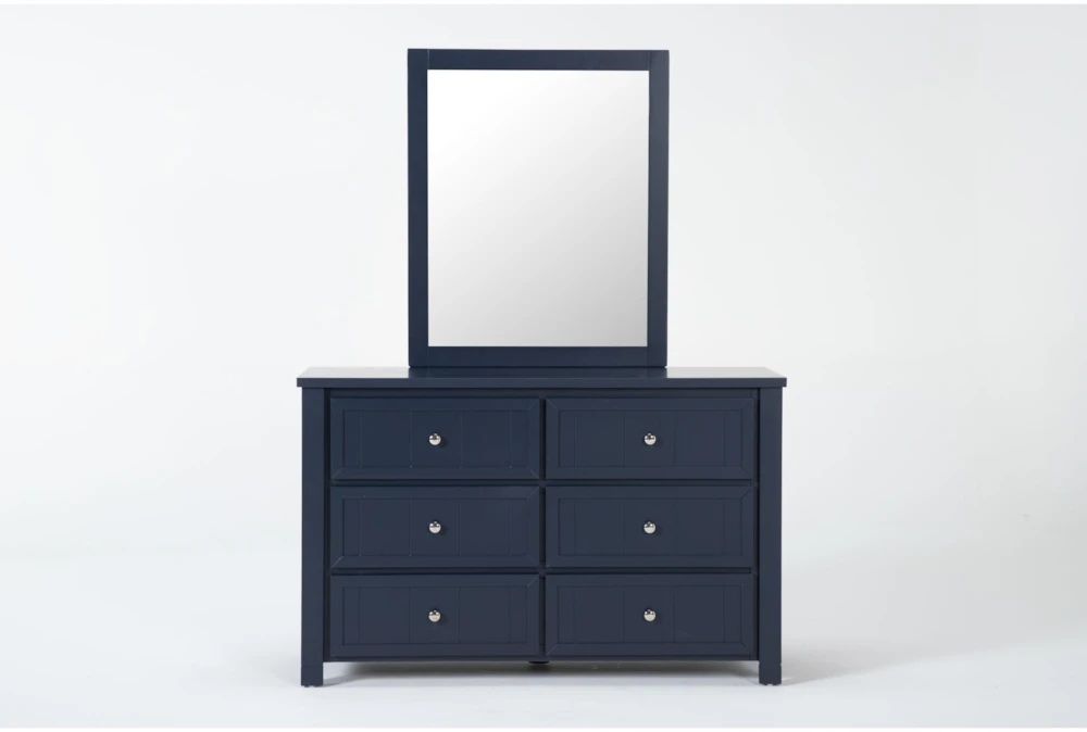 Luca Blue 6-Drawer Dresser/Mirror