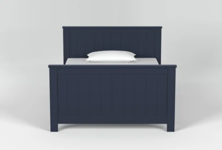 Luca Blue Full Wood Panel Bed - Main