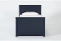 Luca Blue Full Wood Panel Bed With Trundle - Front