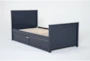 Luca Blue Full Wood Panel Bed With Trundle - Side