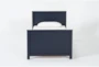Luca Blue Twin Wood Panel Bed - Front