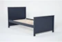 Luca Blue Twin Wood Panel Bed - Side