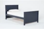 Luca Blue Twin Wood Panel Bed - Signature