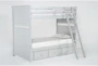 Luca Grey Full Over Full Wood Bunk Bed With 3-Drawer Storage Unit - Side