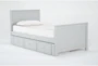 Luca Grey Twin Wood Panel Bed With Single 3-Drawer Storage Unit - Signature