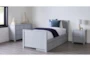 Luca Grey Twin Wood Panel Bed With Single 3-Drawer Storage Unit - Room