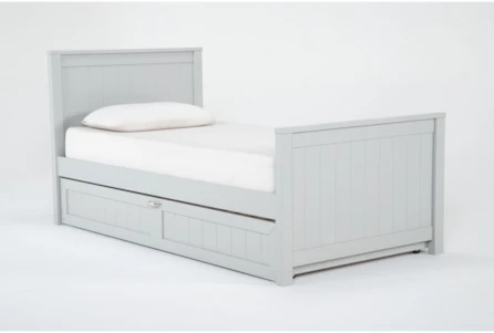 Luca Grey Twin Wood Panel Bed With Trundle - Main