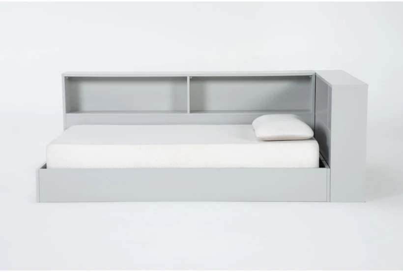 Luca Grey Full Wood Corner Bookcase Bed - 360