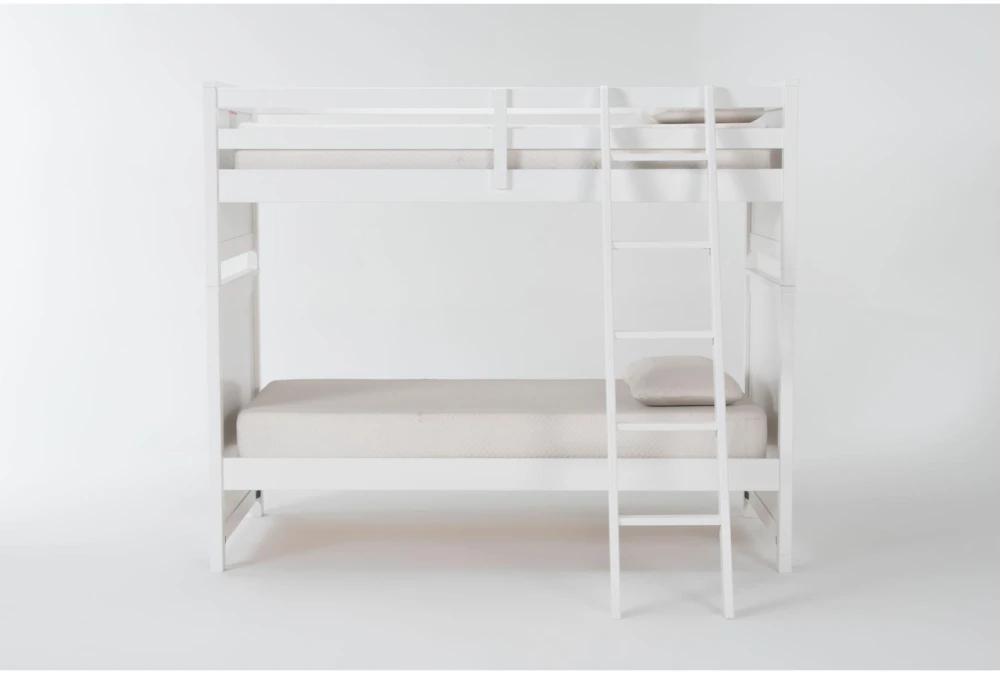 Luca White Twin Over Twin Wood Bunk Bed