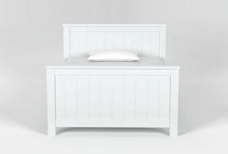 Luca White Full Wood Panel Bed - Main