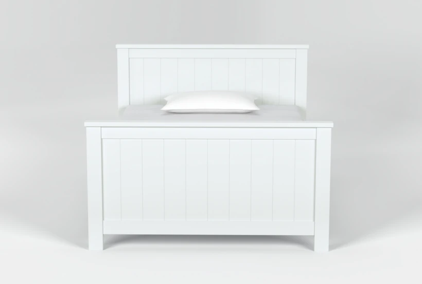 Luca White Full Wood Panel Bed - 360