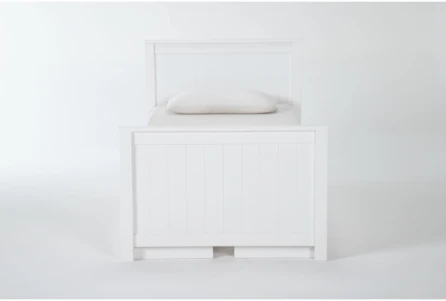 Luca White Full Panel Bed With Double 3 Drawer Storage Unit