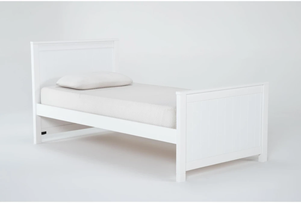 Luca White Twin Wood Panel Bed