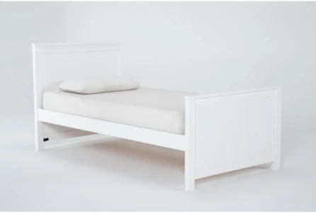 Luca White Twin Wood Panel Bed - Main