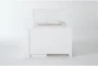 Luca White Twin Wood Panel Bed With Single 3-Drawer Storage Unit - Front