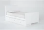 Luca White Twin Wood Panel Bed With Single 3-Drawer Storage Unit - Signature