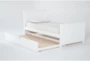 Luca White Twin Wood Panel Bed With Trundle - Side