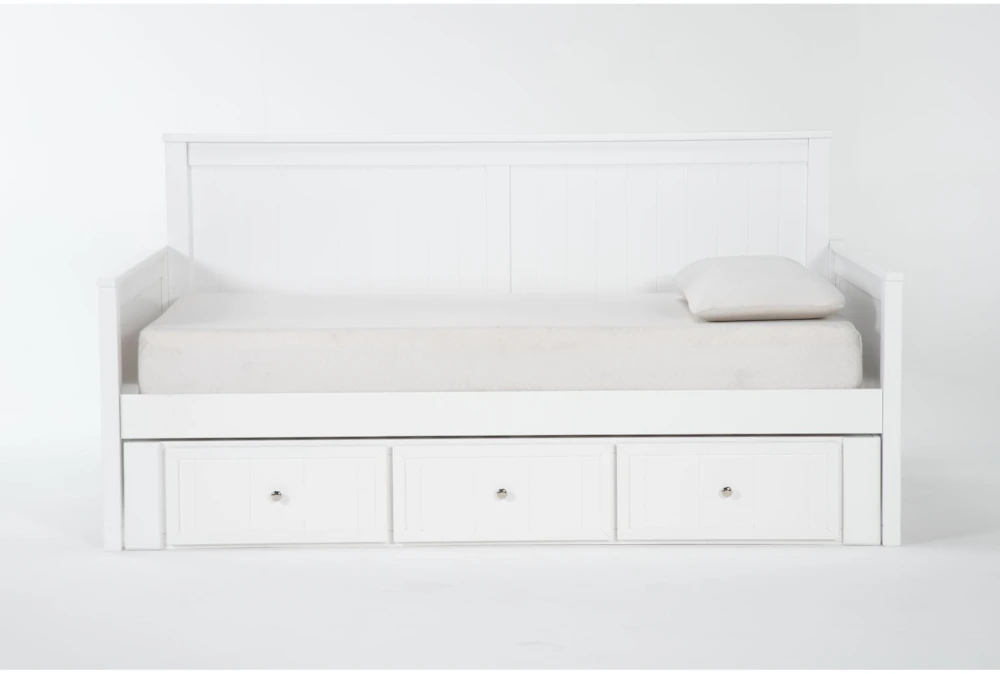 Luca White Twin Daybed With 3-Drawer Storage Unit