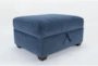 Colby Navy Storage Cocktail Ottoman - Detail