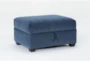 Colby Navy Storage Cocktail Ottoman - Side
