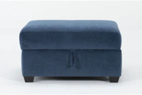 Colby Navy Storage Cocktail Ottoman