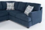 Colby Navy 128" 3 Piece Sectional with Right Arm Facing Tux & Left Arm Facing Chaise - Side