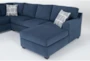 Colby Navy 128" 3 Piece Sectional with Left Arm Facing Tux & Right Arm Facing Chaise - Detail