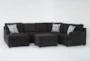 Colby Smoke 128" 3 Piece Sectional with Right Arm Facing Tux & Left Arm Facing Chaise & Storage Ottoman - Signature
