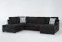 Colby Smoke 128" 3 Piece Sectional with Right Arm Facing Chaise & Left Arm Facing Corner Chaise - Signature
