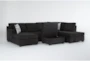 Colby Smoke 128" 3 Piece Sectional with Left Arm Facing Chaise & Right Arm Facing Corner Chaise & Storage Ottoman - Detail