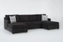 Colby Smoke 3 Piece Sectional with Right Arm Facing & Left Arm Facing Chaises - Side