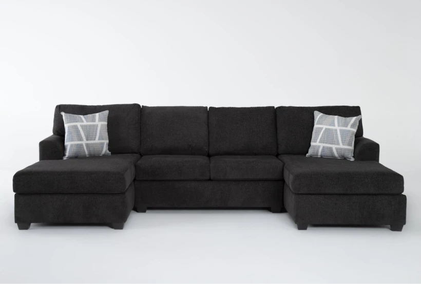 Colby Smoke 3 Piece Sectional with Right Arm Facing & Left Arm Facing Chaises - 360