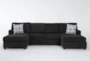 Colby Smoke 3 Piece Sectional with Right Arm Facing & Left Arm Facing Chaises - Signature