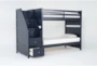 Luca Blue Full Over Full Bunk Bed With Stairway - Side