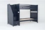 Luca Blue Full Over Full Bunk Bed With Stairway - Side