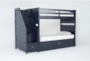 Luca Blue Full Over Full Wood Bunk Bed With Stairway & Trundle - Side