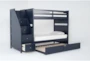 Luca Blue Full Over Full Wood Bunk Bed With Stairway & Trundle - Side