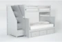 Luca Grey Twin Over Full Wood Bunk Bed With Stairway & 3-Drawer Storage Unit - Side