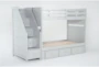 Luca Grey Full Over Full Wood Bunk Bed With Stairway & 3-Drawer Storage Unit - Side