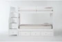 Luca White Twin Over Twin Wood Bunk Bed With Stairway & 3-Drawer Storage Unit - Signature