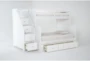 Luca White Twin Over Full Bunk Bed With Stairway & 3 Drawer Storage Unit - Side