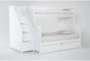 Luca White Twin Over Full Wood Bunk Bed With Stairway & Trundle - Side