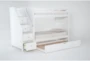 Luca White Full Over Full Wood Bunk Bed With Stairway & Trundle - Side