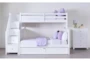 Luca White Full Over Full Wood Bunk Bed With Stairway & Trundle - Room