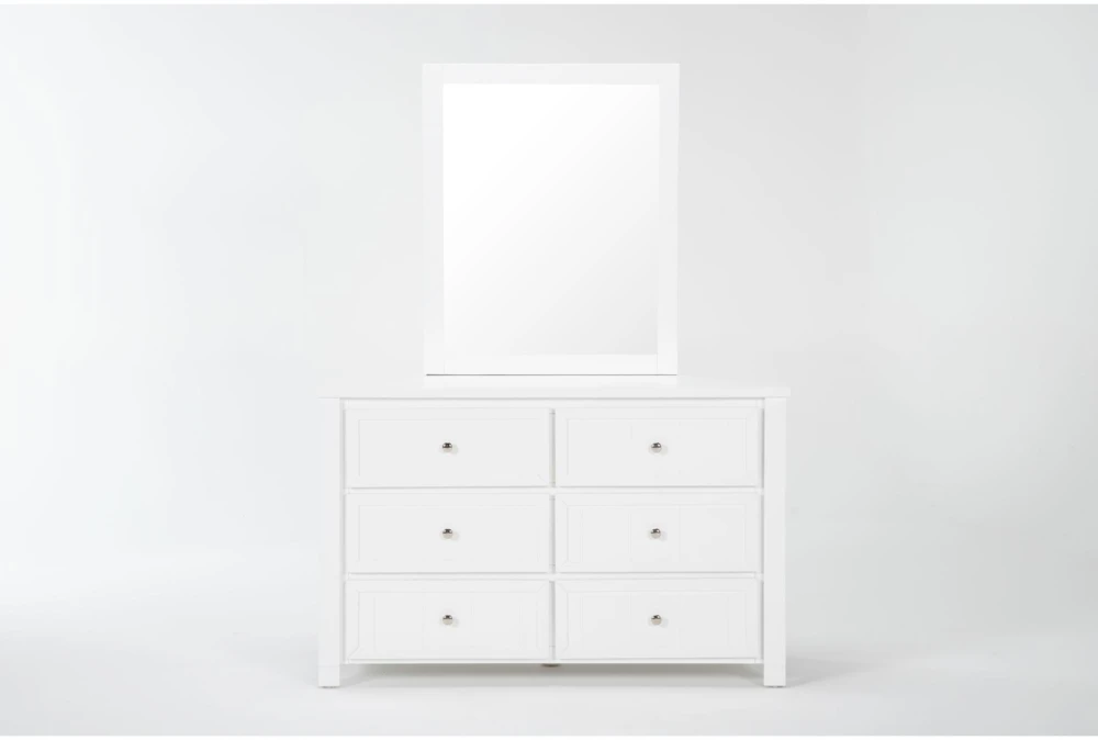 Luca White 6-Drawer Dresser/Mirror