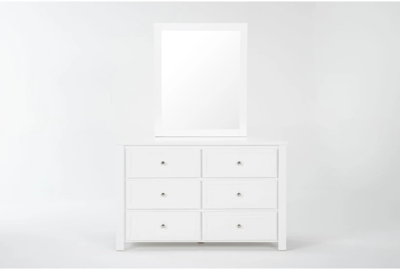 Luca White 6-Drawer Dresser/Mirror - 360