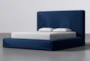 Porto Blue California King Upholstered Storage Bed By Nate Berkus + Jeremiah Brent - Side