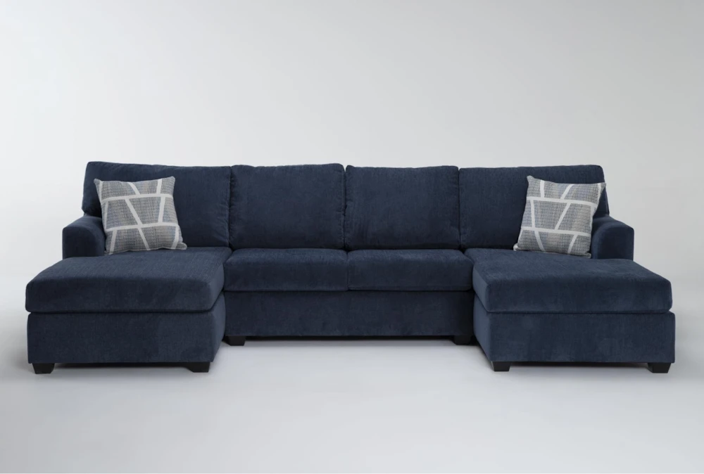 Colby Navy 3 Piece Sectional with Right Arm Facing & Left Arm Facing Chaises