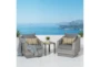 Carlyle Outdoor 3 Piece Conversation Set With Charcoal Grey Sunbrella Cushions - Room